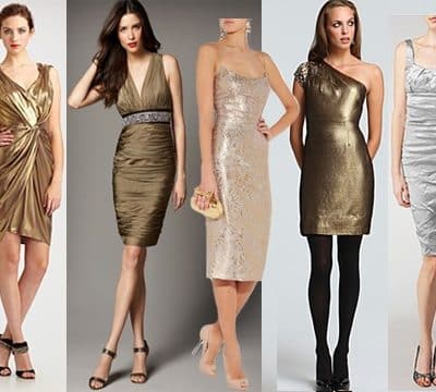 short metallic dresses