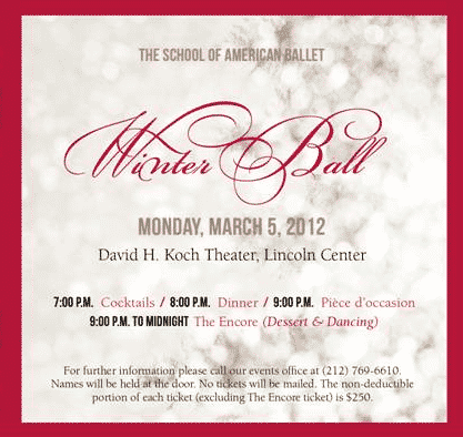 School of American Ballet Winter Ball