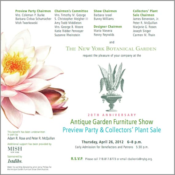 NYGB Antique Garden Furniture Show Party