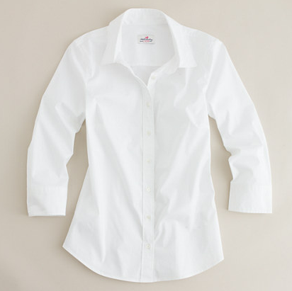 JCREW THREE-QUARTER SLEEVE STRETCH PERFECT SHIRT JCREW THREE-QUARTER SLEEVE STRETCH PERFECT SHIRT