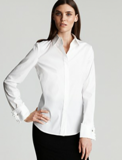 Elie Tahari "Blaine" Stretch Poplin Button-Front Shirt Elie Tahari "Blaine" Stretch Poplin Button-Front Shirt