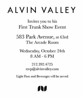 Alvin Valley Trunk Show