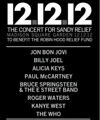 ROBIN HOOD SANDY RELIEF 12 12 12 ROBIN HOOD SANDY RELIEF 12 12 12