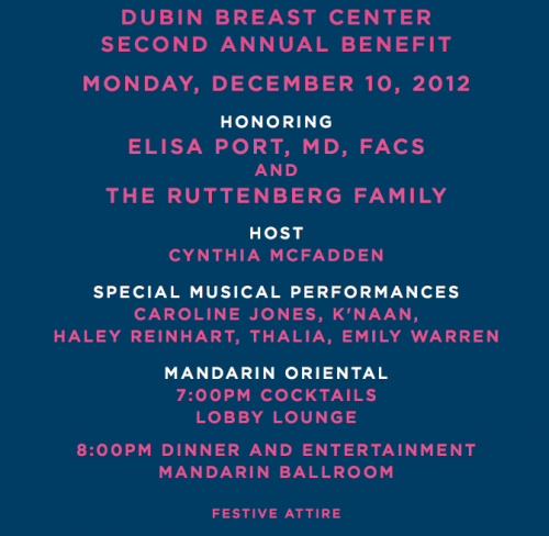 Dubin Breast Center 2nd annual Benefit