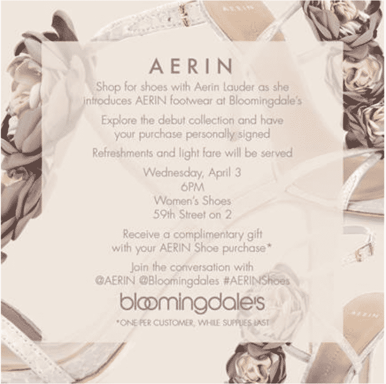 Aerin Lauder at Bloomingdales