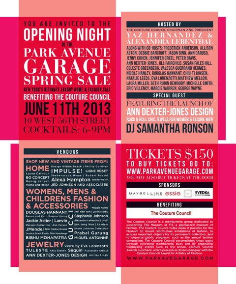 Pop Up Sale Park Avenue Garage