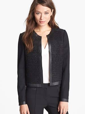 Elie Tahari Mixed Media Jacket