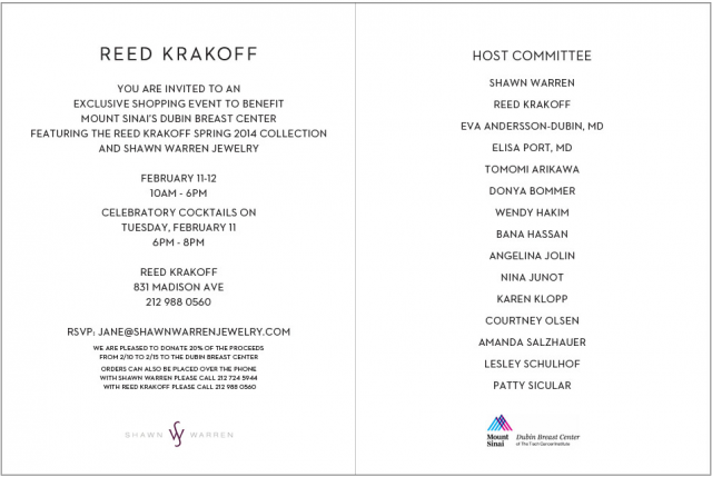 Trunk Show to Benefit The Dubin Breast Center