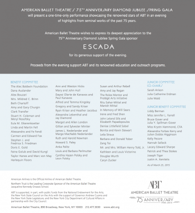 what to wear American Ballet Theater Gala 