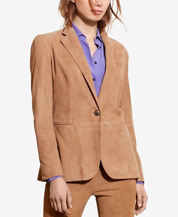 SUEDE SINGLE-BUTTON JACKET