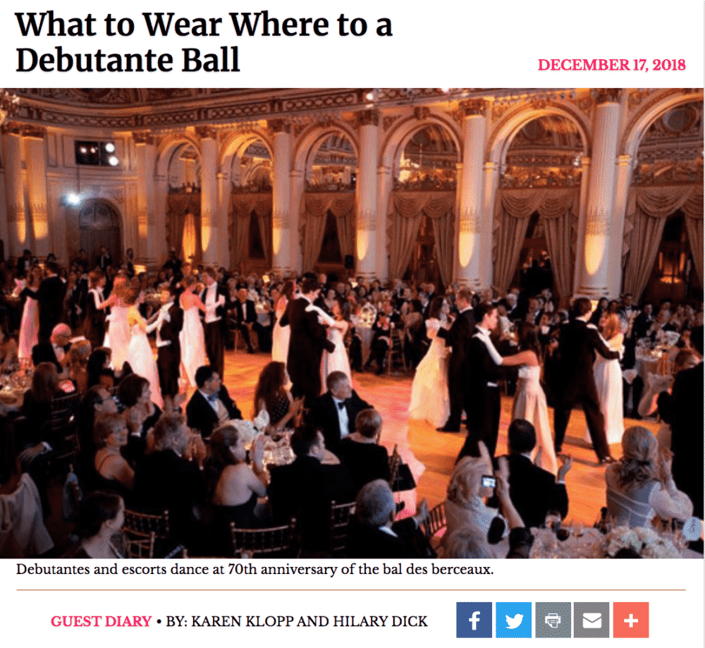 New York Social Diary  Debutante Ball