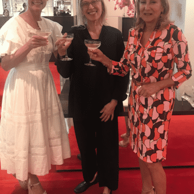karen klopp, hilary dick, valerie steele at christian louboutin boutique, madison avenue