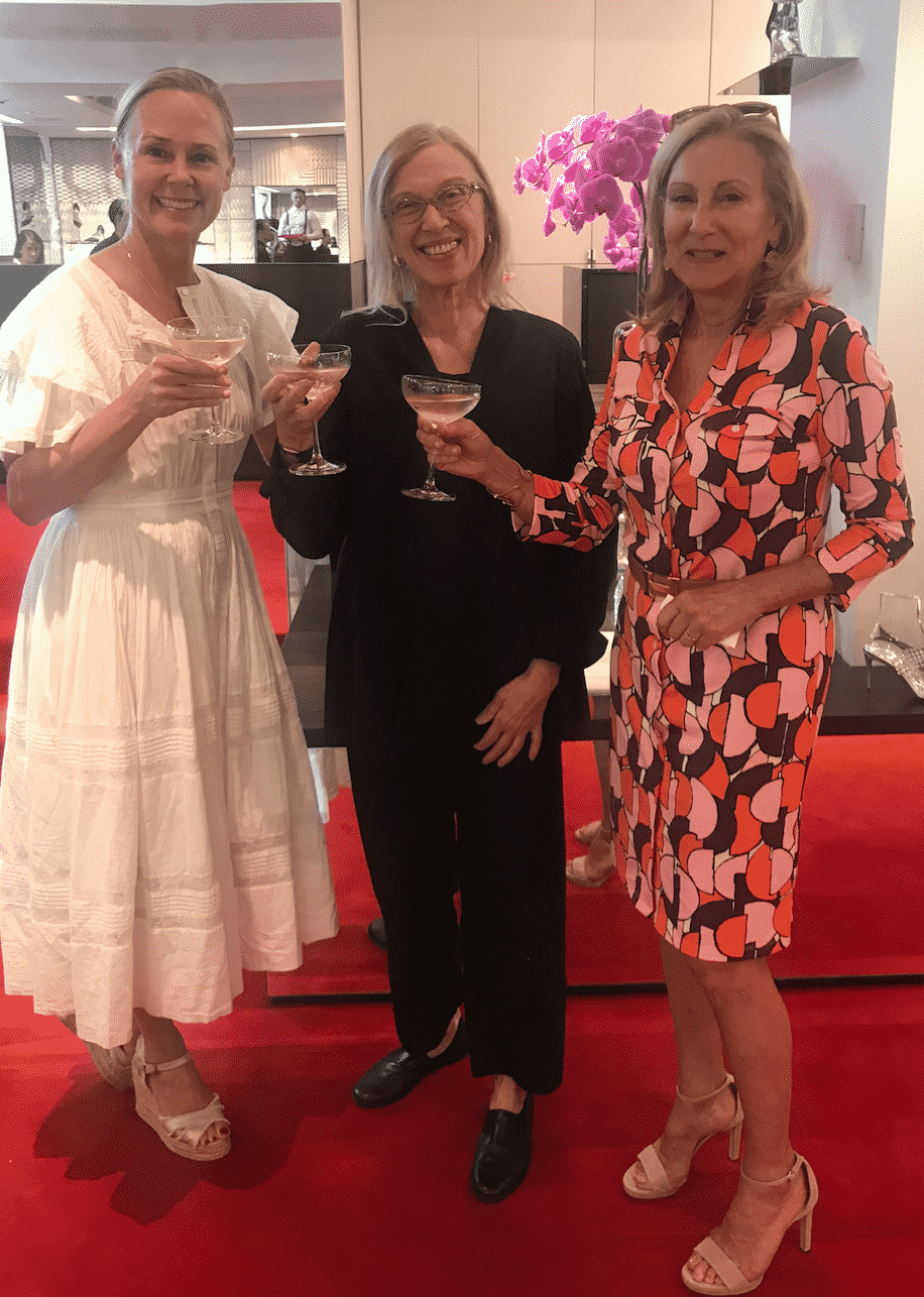 karen klopp, hilary dick, valerie steele at christian louboutin boutique, madison avenue